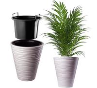 KADAX Pot de Fleurs Haut pour Intérieur et Extérieur, Jardinière avec Grande Taille et Conception Résistante aux Intempéries, Grand Bac à Fleur (Beige, 40 cm)