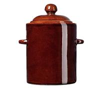 KADAX Pot en grès avec couvercle, Pot à fermentation en céramique fait main et compatible lave-vaisselle pour concombres et choucroute (2,5 L), K8659