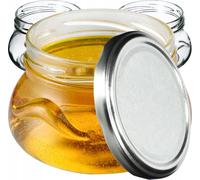 KADAX Pots à conserves avec couvercle "Raja", Pots à conserves, 300ml, 100 pièces, couvercle argenté