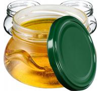 KADAX Pots à conserves avec couvercle "Raja", Pots à conserves, 300ml, 100 pièces, couvercle vert