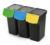 KADAX 3x poubelles 25 L Poubelles pour le tri des déchets Seau noir
