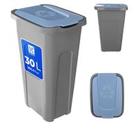 KADAX Poubelle de recyclage 30L, Conteneur à déchets robuste avec couvercle rabattable hermétique, Récipient à déchets pour système de tri sélectif, Poubelle en