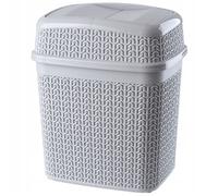 KADAX Poubelle de Salle de Bain 5L, Petite Poubelle de Chambre en Plastique avec Couvercle Basculant pour une Gestion Efficace des Déchets (Gris)
