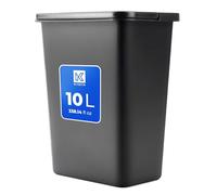 KADAX Poubelle de tri des déchets - 10 l - Poubelle avec poignée mobile - En plastique - Universelle - Noir - 10 l
