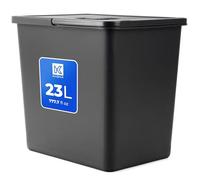 KADAX Poubelle de tri des déchets - 23 l - Poubelle avec poignée mobile - Trieur de déchets universel en plastique (noir, 23 l)