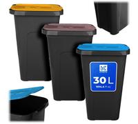 KADAX Poubelle Poubelle 30 L pour le tri des déchets Poubelle 3 pièces