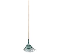 KADAX Râteau de jardin, râteau à feuilles réglable avec manche pour jardin, pelouse, râteau de jardin confortable, ventilateur à feuilles, outil de jardin, outil de jardinage (ruban)