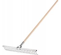 KADAX Râteau "Hojden", Râteau à foin avec long manche en bois, outil de jardin, 22 dents, aluminium