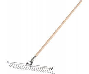 KADAX Râteau "Hojden", Râteau à foin avec long manche en bois, outil de jardin, 22 dents, aluminium