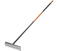 KADAX râteau, râteau de Jardin en métal, râteau Large avec Manche métallique de 154,5 cm, Outil de Jardin pour désherber, fertiliser, râteau de Jardin pour Le Gazon et Les Feuilles