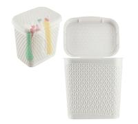 KADAX Récipient de rangement pour détergent à lessive avec couvercle, seau de rangement pour détergent, poudre à laver, récipient en plastique (blanc)