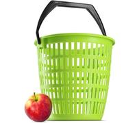 KADAX Récipient rond avec anse - Panier à linge robuste - 12 l - En plastique - Avec motif perforé - 12 l - Vert