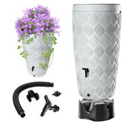 KADAX Récupérateur d'eau de Pluie avec bac à Plantes intégré dans Le Couvercle - 240 l - en Plastique - Réservoir d'eau de Pluie avec Robinet - Résistant au Gel - Platine 2