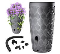 KADAX Réservoir d'eau de pluie, 240 l, Tonneau à eau, Récipient avec robinet, Pot de fleurs, grand modèle