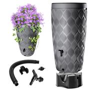 KADAX Récupérateur d'eau de Pluie avec bac à Plantes intégré dans Le Couvercle - 240 l - en Plastique - Réservoir d'eau de Pluie avec Robinet - Résistant au Gel - Anthracite