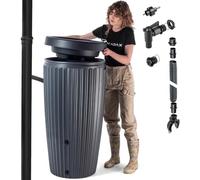 KADAX Récupérateur d'eau de Pluie avec bac à Plantes intégré dans Le Couvercle - 240 l - en Plastique - Réservoir d'eau de Pluie avec Robinet - Résistant au Gel - Anthracite 2