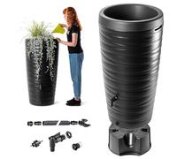 KADAX Récupérateur eau de 240 l pluie, avec robinet, bac à plantes et pied, citerne en plastique