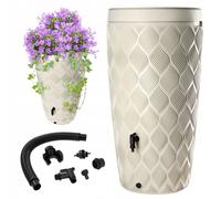 KADAX Réservoir d'eau de pluie, 240 l, Tonneau à eau, Récipient avec robinet, Pot de fleurs, grand modèle