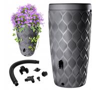 KADAX Réservoir d'eau de pluie, 240 l, Tonneau à eau, Récipient avec robinet, Pot de fleurs, grand modèle