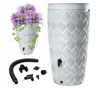 KADAX Réservoir d'eau de pluie, 240 l, Tonneau à eau, Récipient avec robinet, Pot de fleurs, grand modèle