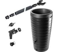KADAX Réservoir d'eau de pluie, 240 l, Tonneau à eau, Récipient avec robinet, Pot de fleurs, grand modèle