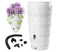 KADAX Réservoir d'eau de Pluie 240L Baril Récipient de Pluie Pot de Fleur + Robinet Fort