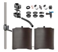 KADAX Réservoir d'Eau de Pluie Modulaire pour Jardin, Tonneau Résistant aux Intempéries, 126 L, Collecteur en Plastique (2 Moka + Kit de Collecte B)