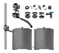 KADAX Réservoir d'Eau de Pluie Modulaire Pour Jardin, Tonneau Résistant Aux Intempéries, 126 L, Collecteur et Réservoir en Plastique (2 x Anthracite + Kit Collecteur B)