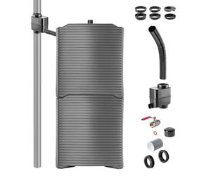 KADAX Réservoir d'Eau de Pluie Modulaire Pour Jardin, Tonneau Résistant Aux Intempéries, 126 L, Collecteur en Plastique (2 x Anthracite + Kit Collecteur A)