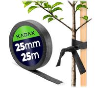 KADAX Ruban de reliure pour arbres et arbustes - 25 mm x 25 m - Pour la fixation sûre des arbres et des arbustes - En polypropylène - Fixation d'arbre - Attache pour plantes (noir)