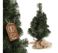 KADAX Sapin de Noël artificiel 80 cm - Petit sapin avec 105 branches - Mini sapin avec toile de jute - Table en film PVC - Sapin artificiel (Klaus 80 cm)