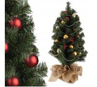 KADAX Sapin de Noël Artificiel 80 cm - Petit Sapin avec 105 Branches - Mini Sapin avec Toile de Jute - Table en Film PVC - Sapin Artificiel (Klaus 80 cm)