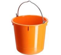 KADAX Seau de Construction en Plastique, Seau ŕ mortier avec poignée en Fil de Zinc, Seau, Seau ŕ Ciment, Seau ŕ mortiers, Seau de Nettoyage, Seau ŕ Eau, Seau de Jardin, (Orange 12 l, 1 pičce)