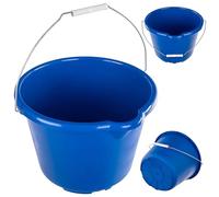 KADAX Seau Ménage 12L, Seau de Nettoyage avec Bec Verseur et Poignée de Transport, Seau en Plastique, Seau d'eau pour Nettoyage, Ménage et Jardin, Seau en Plastique (Bleu)