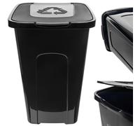 Seau KADAX, 50 L, poubelle en plastique polyuréthane, noir