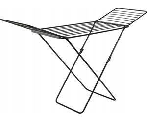 KADAX Séchoir à linge "Badia", grand séchoir avec deux ailes pliables, 175 cm, noir