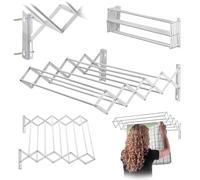 KADAX Séchoir à linge mural, 60 cm, pour montage mural, extensible, peu encombrant, pour serviettes, corde de séchage pliable avec 6 échelons
