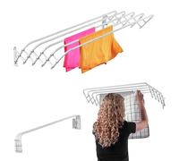 KADAX Séchoir à linge pliable pour salle de bain, peu encombrant, en métal, paroi en accordéon extensible, cintre pour l'intérieur (80 cm)