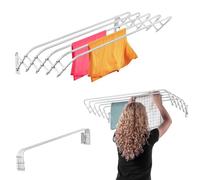 KADAX Séchoir à linge pliable pour salle de bain, peu encombrant, en métal, paroi en accordéon extensible, cintre pour l'intérieur (100 cm)