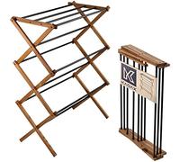 KADAX Séchoir debout en bois, entièrement assemblé, séchoir à linge pliant avec une surface de séchage de 7m², séchoir en bois, sèche-linge peu encombrant (73x97cm)