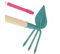 KADAX Serfouette pour Femme avec tęte en métal, Double pioche pour aérer, ameublir et désherber Le Sol, Serpeuse pour enlever Les Mauvaises Herbes, (3 Dents - cśur)