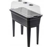 KADAX Serre sur pieds "Nemea", en plastique, lit d'herbes, pot de culture avec couvercle, 75 cm, 42L