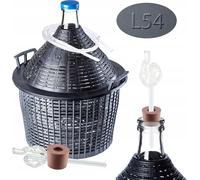 KADAX Set de bonbonnes en verre "Alatri", avec panier en plastique et accessoires de fermentation, bouchon en caoutchouc, tube de fermentation en verre, bouteille, extracteur 54L