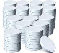 KADAX Set de couvercles de bocaux en métal "Bole", avec 6 dents d'encliquetage, blanc, 100 mm, 200 pièces