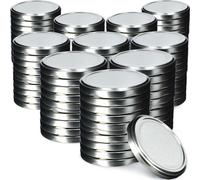 KADAX Set de couvercles de bocaux en métal "Valsta", avec 4 dents d'encliquetage, argent, 66 mm, 100 pièces