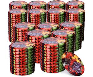 KADAX Set de couvercles de bocaux en métal "Virbo", avec 6 dents d'encliquetage, fruits, 82 mm, 200 pièces