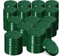 KADAX Set de couvercles de bocaux en métal "Virbo", avec 6 dents d'encliquetage, vert, 82 mm, 200 pièces