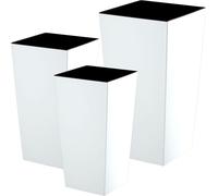 KADAX Set de pots de fleurs, pots de fleurs en plastique "Masiera", intérieur et extérieur, blanc mat, set de 3 XL
