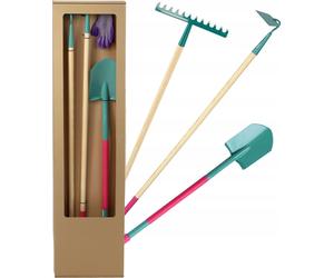 KADAX Set d'outils de jardinage "Orum", bêche, râteau et binette en métal, , gants inclus, pelles & bêches