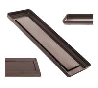 KADAX Soucoupe de 30 cm pour jardinière, soucoupe rectangulaire en plastique, soucoupe de pot de fleurs, soucoupe pour jardinière de balcon, soucoupe de plantes (marron)